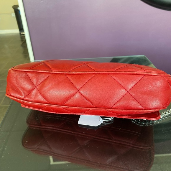 Michael Kors Red Quilted Clutch with Chain - Picture 4 of 5
